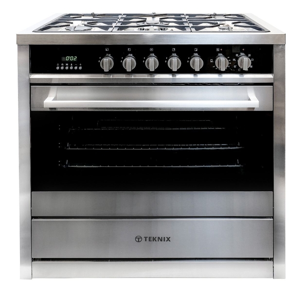 Teknix 90cm Dual Fuel Range Cooker TKDF90ASS West Midlands Electrical Superstore West