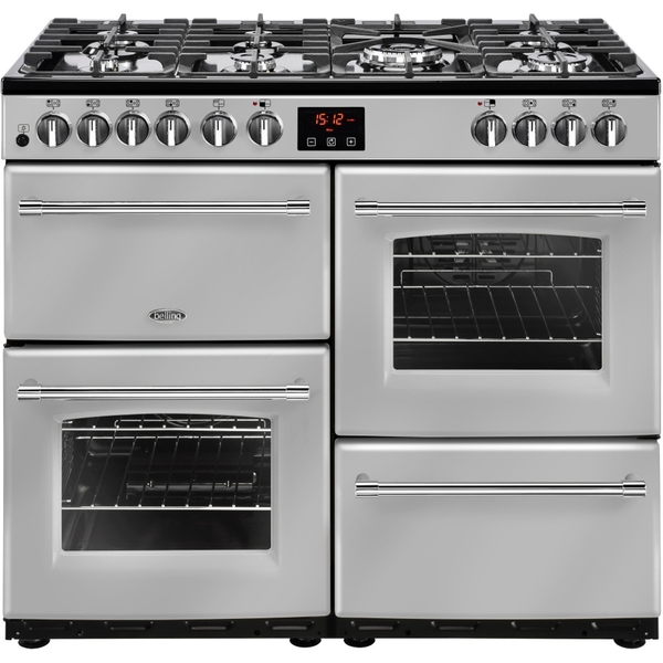 Belling 100cm Dual Fuel Range Cooker FARMHOUSE 100DFT SIL 444444134