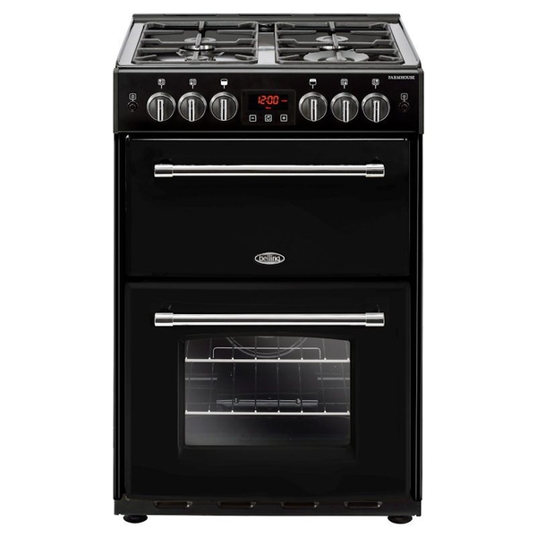Belling 60cm Double Oven Gas Cooker FARMHOUSE 60G BLK 444444717 West Midlands Electrical