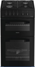 Hotpoint 50cm Double Oven Gas Cooker - HTG5GCB