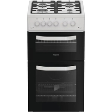 Hotpoint 50cm Double Oven Gas Cooker - HTG5GCW
