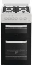 Hotpoint 50cm Twin Cavity Lidded Gas Cooker - HTG5GCWL
