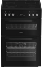 Hotpoint 60cm Double Oven Electric Cooker - HDE6VDB1