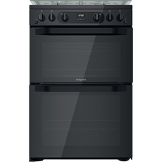 Hotpoint 60cm Double Oven Gas Cooker - HDM67G0CCB