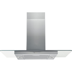 Hotpoint 90cm Flat Glass Island Hood - UIF93FLBX