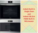 Indesit 38.2cm Microwave and Built In Single Oven - MWI3213IX KFW3841JHIX