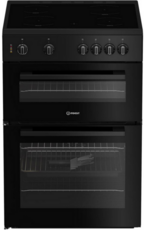 Indesit 60cm Double Oven Ceramic Cooker - IT60V9KMBUK
