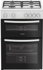 Indesit 60cm Double Oven Gas Cooker - IDG6GW