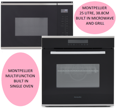 Montpellier 38.8cm Microwave and Built In Single Oven - SFO73B MWBI73B