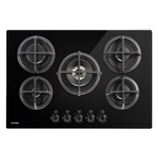 Stoves 75cm Gas On Glass Hob - GTG75C BLK