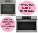 Whirlpool 45.5cm Microwave and Built In Single Oven - AMW9615IX AKZ96270IX